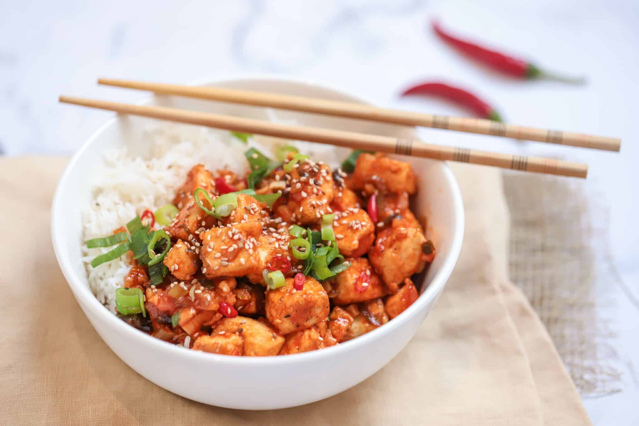Pittige Tofu met Look￼
