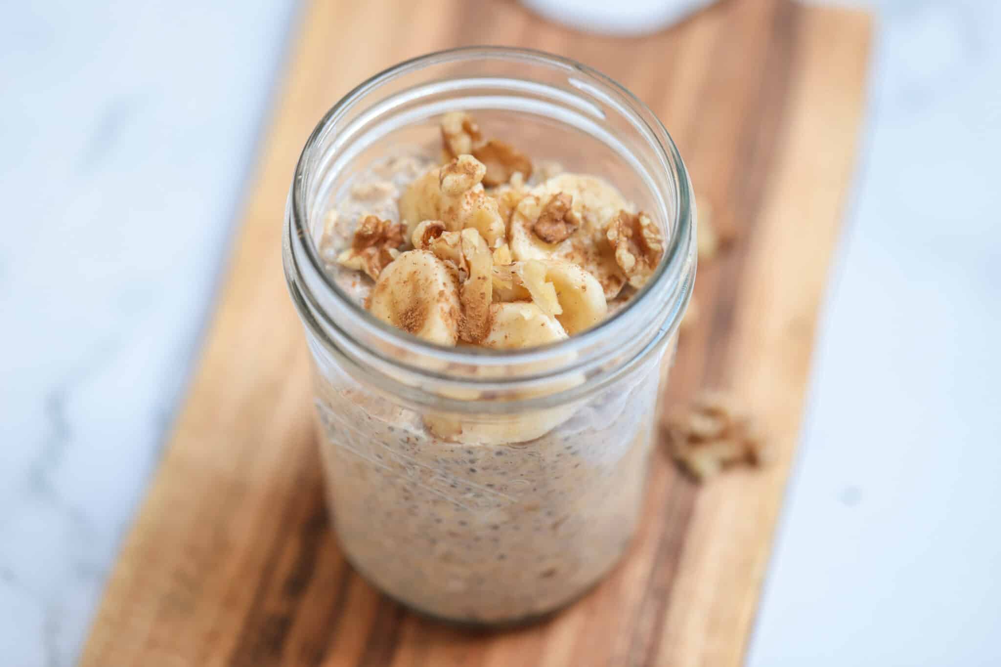 Bananenbrood Overnight Oats (recept)
