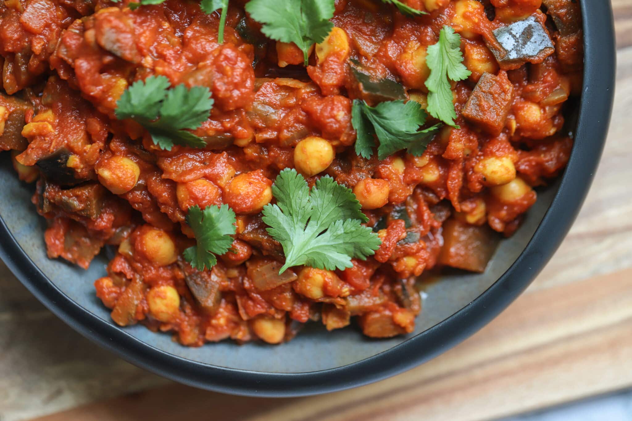 Aubergine & Kikkererwten Masala (recept)