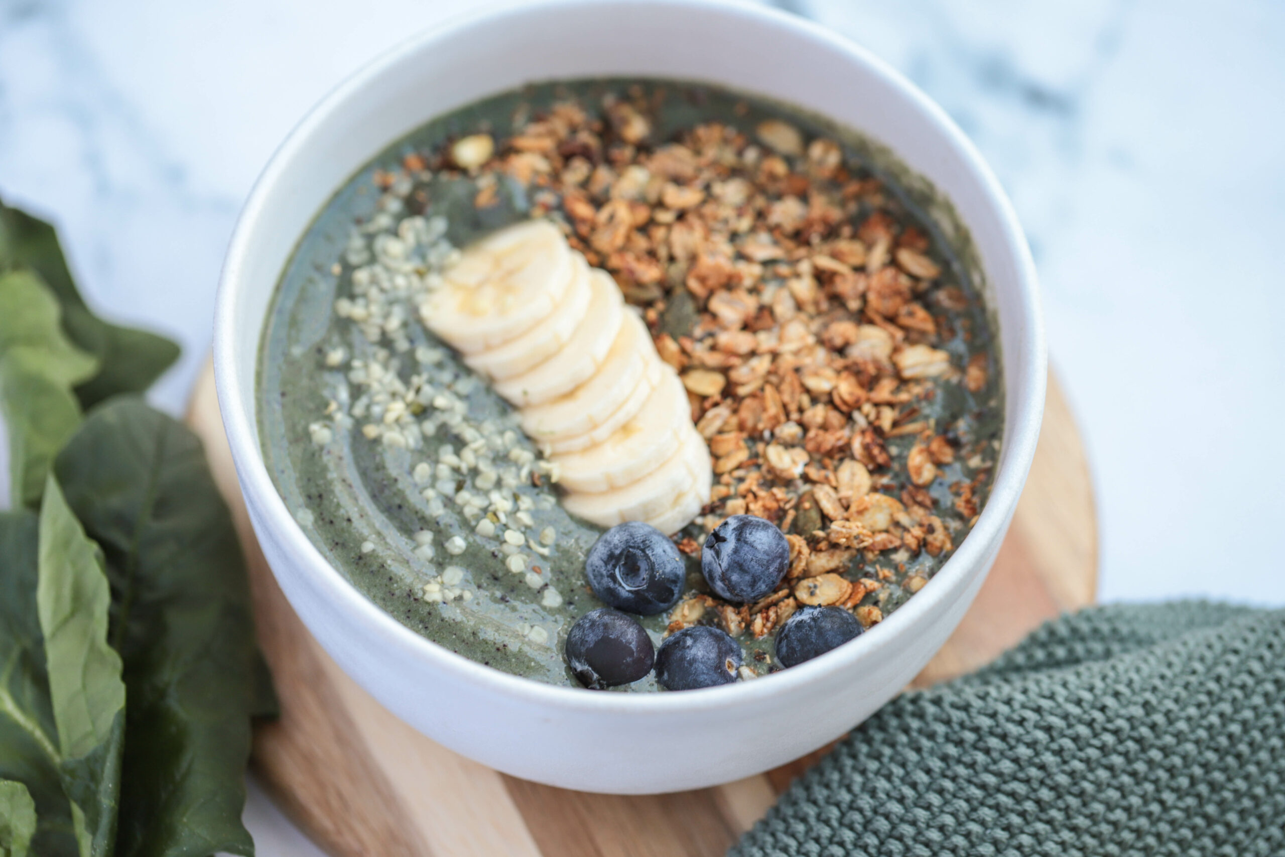 Groene Smoothie Bowl met Pindakaas & Banaan Nutrifoodz