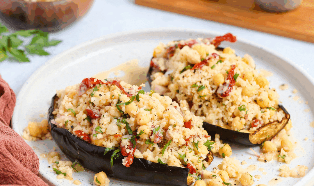 Geroosterde aubergine met couscous