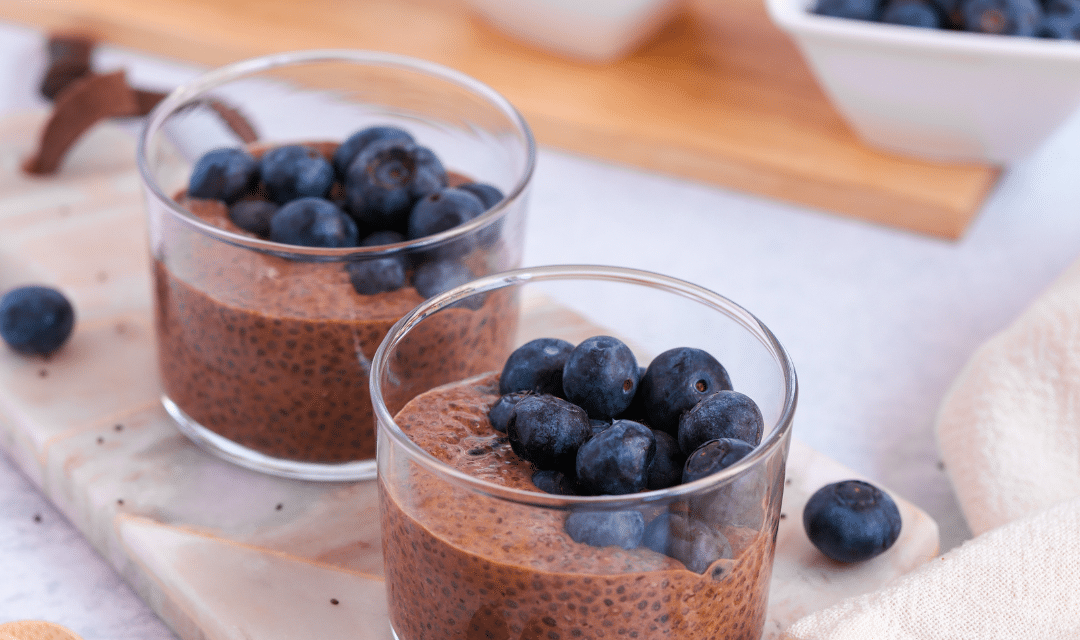 Chocoladepudding met Chiazaad en Lijnzaad